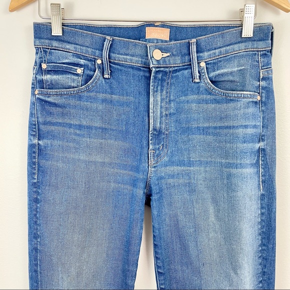 MOTHER The Insider Crop Step Fray Hem Blue Moon Jeans Sz 29 - Picture 3 of 10